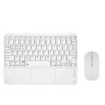 871 9.7 Inch Portable Tablet Bluetooth Keyboard With Touchpad + Mouse Set for iPad(White + Mouse)