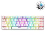 T8 68 Keys Mechanical Gaming Keyboard RGB Backlit Wired Keyboard, Cable Length:1.6m(White Green Shaft)