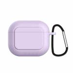 Silicone Shockproof Cover with Metal Buckle For AirPods 3(Hyacinth Purple)