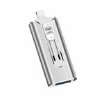 32GB Micro USB + 8 Pin + USB 2.0 3 in 1 Mobile Phone Computer U-Disk(Silver)