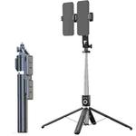 360-Degree Rotating Foldable Bluetooth Selfie Sticks Live Stand, Spec: P220 TK (Double Clip)