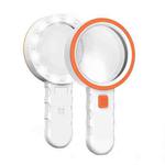 30X LED Handheld Magnifying Glass High-Definition Optical Lens Reading Appraisal And Maintenance Magnifying Glass(Main White + Orange)