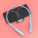 D01 Macaron Neck-mounted Wireless Bluetooth Earphone Noise Cancelling Sports Headphones Support TF Card(Blue)