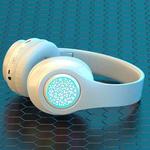 B39 Wireless Bluetooth Headset Subwoofer With Breathing Light Support TF Card(Pure White)