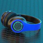 B39 Wireless Bluetooth Headset Subwoofer With Breathing Light Support TF Card(Blue Black)