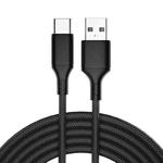 4 PCS 2.4A USB-C / Type-C to USB Braided Fast Charging Sync Data Cable, Length: 0.25m (Black)