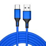 4 PCS 2.4A USB-C / Type-C to USB Braided Fast Charging Sync Data Cable, Length: 1.5m (Blue)