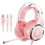 Heir Audio Head-Mounted Gaming Wired Headset With Microphone, Colour: X8 Upgraded Edition (Pink)