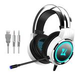 Heir Audio Head-Mounted Gaming Wired Headset With Microphone, Colour: X8 Double Hole Upgrade (Stars White)