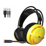 PANTSAN PSH-100 USB Wired Gaming Earphone Headset with Microphone, Colour: 3.5mm Yellow