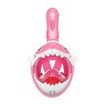 Cartoon Kids Full Dry Diving Mask Swimming Anti-Fog Snorkeling Mask, Size: XS(Shark Pink)