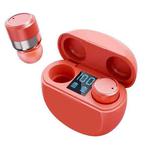 T18 Smart Touch Wireless Bluetooth Headphone with Charging Case & Power Display(Red)