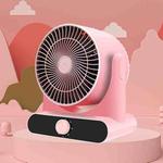 C009 Household Cooling And Warm Double Desktop Table Saving Small Sun Shaking Head Heater, CN Plug(Pink)