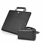 Book Style Laptop Protective Case Handbag For Macbook 12 inch(Black + Power Bag)