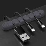 6 Holes Bear Silicone Desktop Data Cable Organizing And Fixing Device(Lavender Gray)