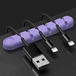 6 Holes Bear Silicone Desktop Data Cable Organizing And Fixing Device(Lilac Purple)