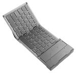 B066 78 Keys Bluetooth Multi-System Universal Folding Wireless Keyboard with Touchpad(Pearley Gray)