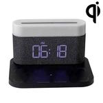 S26 3 in 1 Mobile Phone Wireless Charger with Clock & Night Light(Black)