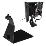 TEYUN L-Shaped Iron Triangle Metal Microphone Stand(Black)