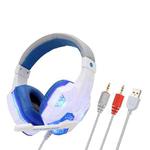 Soyto SY830 Computer Games Luminous Wired Headset, Color: For PC (White Blue)