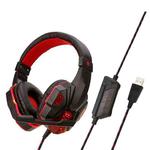 Soyto SY830 Computer Games Luminous Wired Headset, Color: 7.1 Channel USB (Black Red)