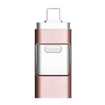 256GB Type-C + 8 Pin + USB 3.0  3 In 1 OTG Metal USB Flash Drive(Rose Gold)