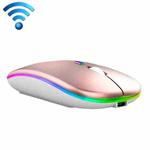 C7002 2400DPI 4 Keys Colorful Luminous Wireless Mouse, Color: Dual-modes Rose Gold