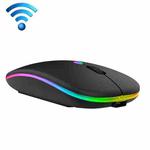 C7002 2400DPI 4 Keys Colorful Luminous Wireless Mouse, Color: Dual-modes Black