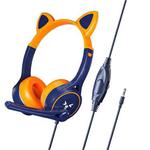 Soyto SY-G30 Cat Ear Computer Headset, Style: Non-luminous Version (Blue Orange)