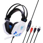 Soyto SY850MV Luminous Gaming Computer Headset For PC (White Blue)