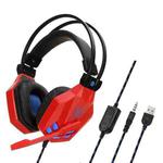 Soyto SY850MV Luminous Gaming Computer Headset For PS4 (Red Blue)