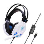 Soyto SY850MV Luminous Gaming Computer Headset For USB (White Blue)