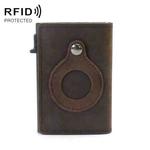 Anti-Theft Positioning Wallet Men Card Holder Mini Wallets For Airtag(Cowhide Brown)