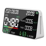 HD05 5 In1 CO2 TVOC HCHO Detector Air Quality Monitor, Specification: White Infrared