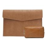 PU Leather Litchi Pattern Sleeve Case For 13.3 Inch Laptop, Style: Liner Bag + Power Bag  (Light Brown)