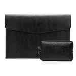 PU Leather Litchi Pattern Sleeve Case For 13.3 Inch Laptop, Style: Liner Bag + Power Bag  (Black)