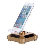 Solar Turntable Mobile Phone Stand Display Stand With Coloful Light(Gold)