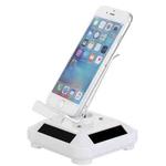 Solar Turntable Mobile Phone Stand Display Stand With Coloful Light(White)