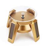 High-Footed UFO Solar 9cm 360 Rotating Display Stand Props Turntable(Gold Blue Light)