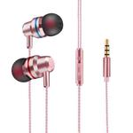 2 PCS TS8 3.5mm In-Ear Metal Wired Control Phone Earphone(Rose Gold)