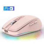 Fmouse M303 2400DPI Bluetooth&2.4G Dual Modes Rechargeable RGB Mouse(Pink)
