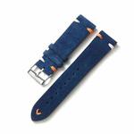 Color-Block Stitching Micro-Leather Switch Quick Release Watch Band, Specification: 22mm(Dark Blue)