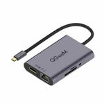 QGeeM 8 In 1 Multifunctional Type-C Extension HUB Adapter Support HDMI 4K SD/TF Network Port(QG-UH08-1)