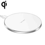 15W Metal Round Wireless Charger Smart Fast Charge(Silver + White Surface)