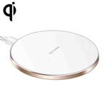 15W Metal Round Wireless Charger Smart Fast Charge(Gold + White Surface)