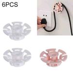 6 PCS Power Cable Data Cable Winder Traceless Paste Hook Cable Organizer(Random Color Delivery)