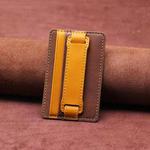 2 PCS Leather Phone Card Sleeve Back Sticker Wrist Pull Strap Holder(Brown)
