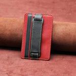 2 PCS Leather Phone Card Sleeve Back Sticker Wrist Pull Strap Holder(Red)