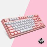 87/108 Keys Gaming Mechanical Keyboard, Colour: FY87 Pink Shell Black Shaft