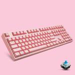 87/108 Keys Gaming Mechanical Keyboard, Colour: FY108 Pink Shell Pink Cap Green Shaft 
